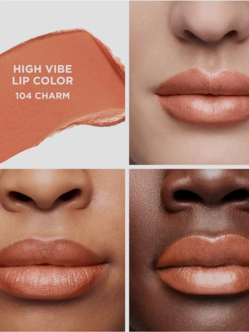 NIB Laura Mercier High Vibe Lip Color #104 Charm Nude Beige